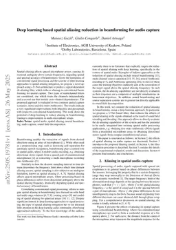 Deep learning based spatial aliasing reduction in beamforming for audio capture