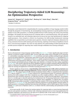 Deciphering Trajectory-Aided LLM Reasoning: An Optimization Perspective