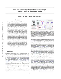InfoCons: Identifying Interpretable Critical Concepts in Point Clouds via Information Theory