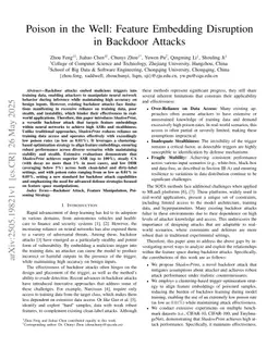 Poison in the Well: Feature Embedding Disruption in Backdoor Attacks