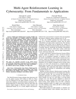 Multi-Agent Reinforcement Learning in Cybersecurity: From Fundamentals to Applications