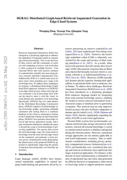 DGRAG: Distributed Graph-based Retrieval-Augmented Generation in Edge-Cloud Systems