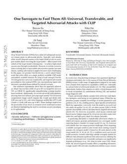 One Surrogate to Fool Them All: Universal, Transferable, and Targeted Adversarial Attacks with CLIP