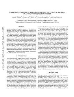 Sparse2DGS: Sparse-View Surface Reconstruction using 2D Gaussian Splatting with Dense Point Cloud