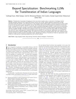 Beyond Specialization: Benchmarking LLMs for Transliteration of Indian Languages