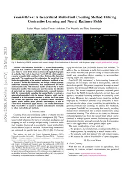 FruitNeRF++: A Generalized Multi-Fruit Counting Method Utilizing Contrastive Learning and Neural Radiance Fields