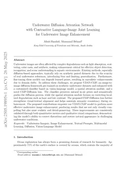 Underwater Diffusion Attention Network with Contrastive Language-Image Joint Learning for Underwater Image Enhancement