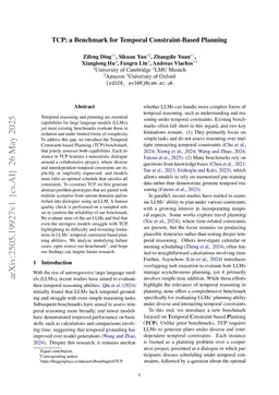 TCP: a Benchmark for Temporal Constraint-Based Planning