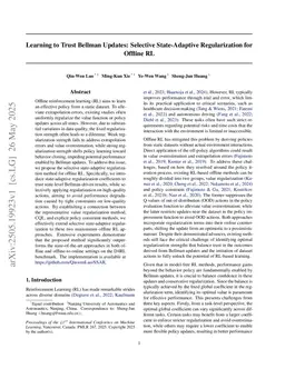 Learning to Trust Bellman Updates: Selective State-Adaptive Regularization for Offline RL