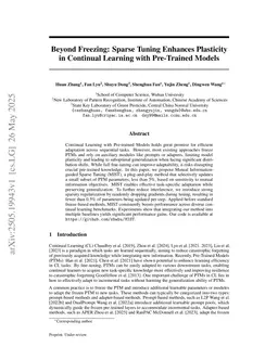 Sparse Tuning Enhances Plasticity in PTM-based Continual Learning