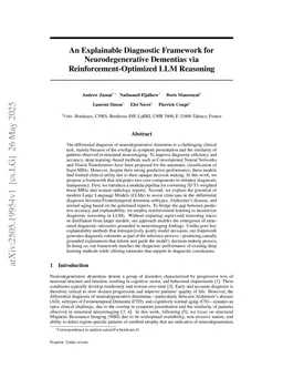 An Explainable Diagnostic Framework for Neurodegenerative Dementias via Reinforcement-Optimized LLM Reasoning