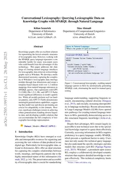 Conversational Lexicography: Querying Lexicographic Data on Knowledge Graphs with SPARQL through Natural Language