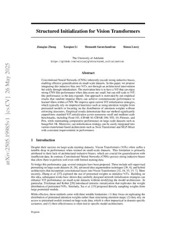 Structured Initialization for Vision Transformers