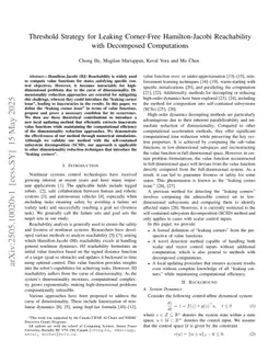 Threshold Strategy for Leaking Corner-Free Hamilton-Jacobi Reachability with Decomposed Computations