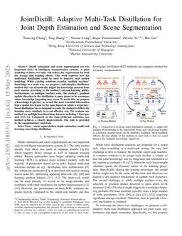JointDistill: Adaptive Multi-Task Distillation for Joint Depth Estimation and Scene Segmentation