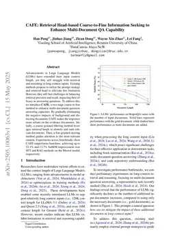 CAFE: Retrieval Head-based Coarse-to-Fine Information Seeking to Enhance Multi-Document QA Capability