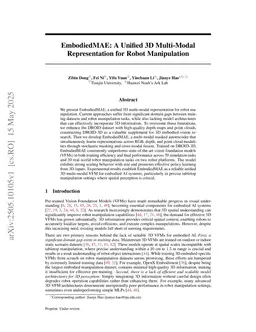 EmbodiedMAE: A Unified 3D Multi-Modal Representation for Robot Manipulation