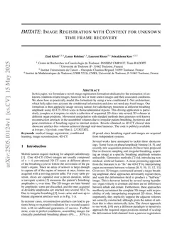 IMITATE: Image Registration with Context for unknown time frame recovery