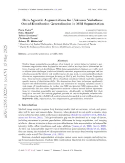 Data-Agnostic Augmentations for Unknown Variations: Out-of-Distribution Generalisation in MRI Segmentation