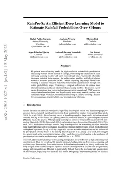 RainPro-8: An Efficient Deep Learning Model to Estimate Rainfall Probabilities Over 8 Hours
