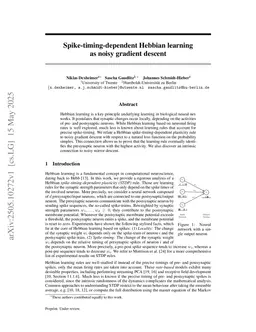 Spike-timing-dependent Hebbian learning as noisy gradient descent
