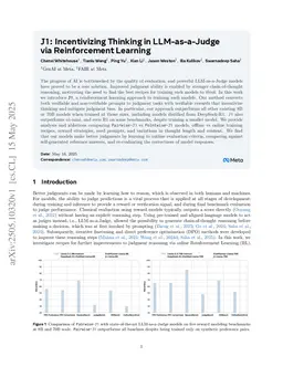 J1: Incentivizing Thinking in LLM-as-a-Judge via Reinforcement Learning