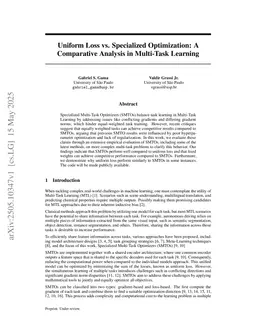 Uniform Loss vs. Specialized Optimization: A Comparative Analysis in Multi-Task Learning