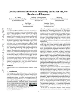 Locally Differentially Private Frequency Estimation via Joint Randomized Response