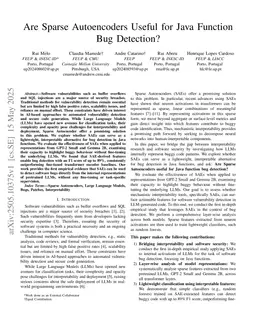 Are Sparse Autoencoders Useful for Java Function Bug Detection?