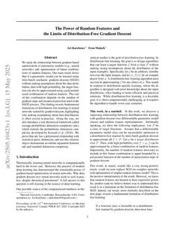 The Power of Random Features and the Limits of Distribution-Free Gradient Descent