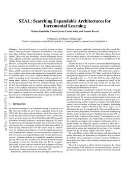 SEAL: Searching Expandable Architectures for Incremental Learning