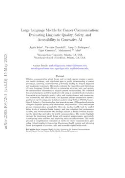 Large Language Models for Cancer Communication: Evaluating Linguistic Quality, Safety, and Accessibility in Generative AI