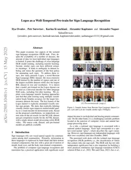 Logos as a Well-Tempered Pre-train for Sign Language Recognition