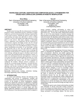 Knowledge capture, adaptation and composition (KCAC): A framework for cross-task curriculum learning in robotic manipulation