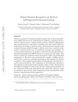 Robust Emotion Recognition via Bi-Level Self-Supervised Continual Learning