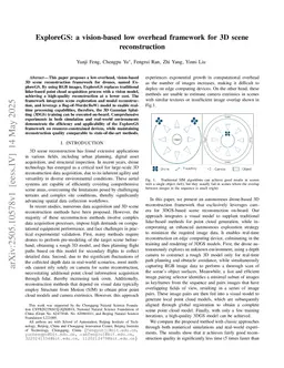 ExploreGS: a vision-based low overhead framework for 3D scene reconstruction