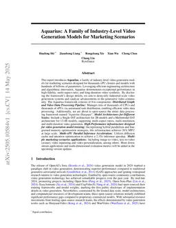 Aquarius: A Family of Industry-Level Video Generation Models for Marketing Scenarios