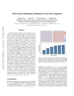 FRET: Feature Redundancy Elimination for Test Time Adaptation