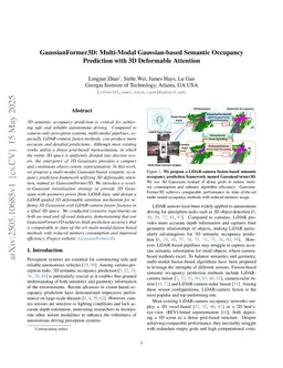 GaussianFormer3D: Multi-Modal Gaussian-based Semantic Occupancy Prediction with 3D Deformable Attention