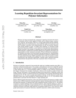 Learning Repetition-Invariant Representations for Polymer Informatics