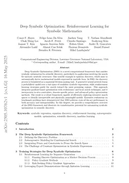 Deep Symbolic Optimization: Reinforcement Learning for Symbolic Mathematics