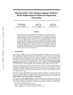 Finetune-RAG: Fine-Tuning Language Models to Resist Hallucination in Retrieval-Augmented Generation