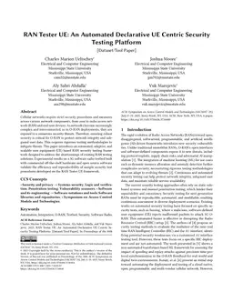 RAN Tester UE: An Automated Declarative UE Centric Security Testing Platform
