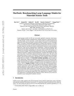 MatTools: Benchmarking Large Language Models for Materials Science Tools