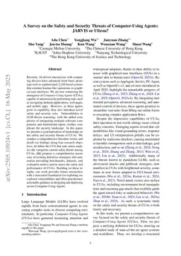 A Survey on the Safety and Security Threats of Computer-Using Agents: JARVIS or Ultron?