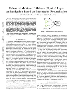 Enhanced Multiuser CSI-Based Physical Layer Authentication Based on Information Reconciliation