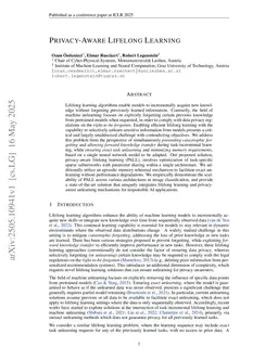 Privacy-Aware Lifelong Learning