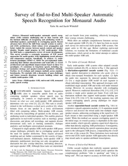 Survey of End-to-End Multi-Speaker Automatic Speech Recognition for Monaural Audio