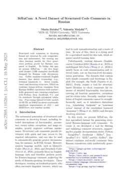 StRuCom: A Novel Dataset of Structured Code Comments in Russian
