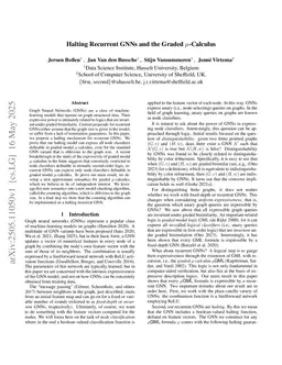 Halting Recurrent GNNs and the Graded $μ$-Calculus